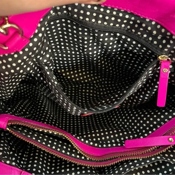 KATE SPADE Hot Pink Maryanne Quilted Leather Turnlock Chain Tote Shoulder Bag - Picture 11 of 11